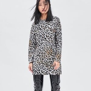 Zara trafaluc Leopard print sweater dress Size 28 / Medium